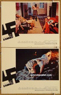 e102 DAMNED 2 vintage movie lobby cards '70 Luchino Visconti, WWII