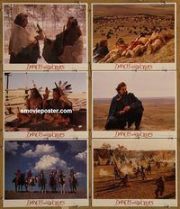 e637 DANCES WITH WOLVES 6 vintage movie lobby cards '90 Kevin Costner