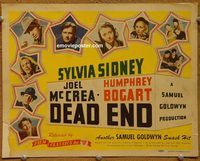 d809 DEAD END vintage movie title lobby card R40s Humphrey Bogart & McCrea classic!
