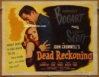 d811 DEAD RECKONING vintage movie title lobby card R55 Humphrey Bogart, Liz Scott
