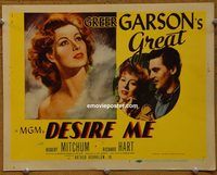 d812 DESIRE ME vintage movie title lobby card '47 Greer Garson, Robert Mitchum
