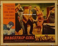 d211 DRAGSTRIP GIRL vintage movie lobby card #3 '57 classic car movie!