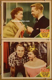 e114 DUCHESS OF IDAHO 2 vintage movie lobby cards '50 Esther Williams