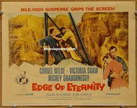 d816 EDGE OF ETERNITY vintage movie title lobby card '59 Cornel Wilde, Victoria Shaw