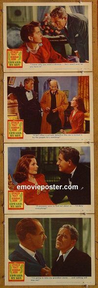 e421 EDWARD MY SON 4 vintage movie lobby cards '49 Spencer Tracy, Kerr