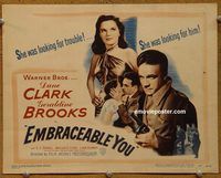 d817 EMBRACEABLE YOU vintage movie title lobby card '48 Dane Clark, Brooks