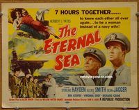 d818 ETERNAL SEA vintage movie title lobby card '55 Sterling Hayden, Smith