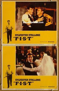 e120 FIST 2 vintage movie lobby cards '77 Sylvester Stallone, Rod Steiger
