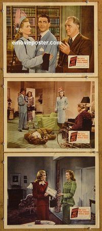e362 ROSES ARE RED 3 vintage movie lobby cards '47 Don Castle, Peggy Knudsen