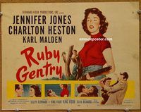 d977 RUBY GENTRY vintage movie title lobby card '53 Jennifer Jones, Heston