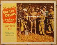 d594 SAFARI DRUMS vintage movie lobby card '53 Bomba the jungle boy!