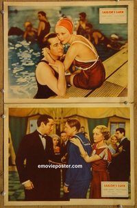 e207 SAILOR'S LUCK 2 vintage movie lobby cards '33 James Dunn, Sally Eilers