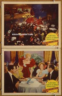 e209 SAN FRANCISCO 2 vintage movie lobby cards R48 Clark Gable, MacDonald
