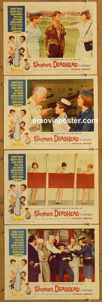 e492 SERGEANT DEADHEAD 4 vintage movie lobby cards '65 Frankie Avalon, Keaton
