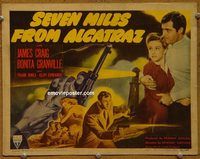 d984 SEVEN MILES FROM ALCATRAZ vintage movie title lobby card '42 Craig, Granville