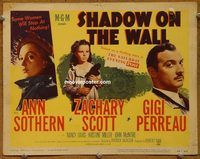 d986 SHADOW ON THE WALL vintage movie title lobby card '49 Sothern, film noir