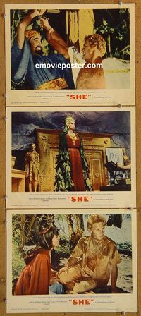 e365 SHE 3 movie vintage movie lobby cards '65 Hammer, Ursula Andress