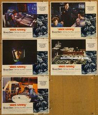 e599 SILENT RUNNING 5 vintage movie lobby cards '72 Bruce Dern, sci-fi!