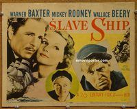 d992 SLAVE SHIP vintage movie title lobby card R48 Warner Baxter, white slaves!