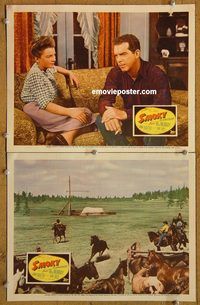 e223 SMOKY 2 vintage movie lobby cards '46 Fred MacMurray, Anne Baxter