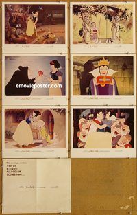 e696 SNOW WHITE & THE SEVEN DWARFS 6 vintage movie lobby cards R83 Disney