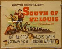 d995 SOUTH OF ST LOUIS vintage movie title lobby card '49 Joel McCrea, Alexis Smith