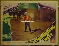 d698 THUNDERING WEST vintage movie lobby card '39 Charles Starrett western!