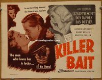 e032 TOO LATE FOR TEARS vintage movie title lobby card R55 Liz Scott, Killer Bait!
