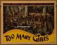 d707 TOO MANY GIRLS vintage movie lobby card '40 cool production number!