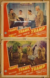 e242 TRAMP, TRAMP, TRAMP 2 vintage movie lobby cards '42 Jackie Gleason