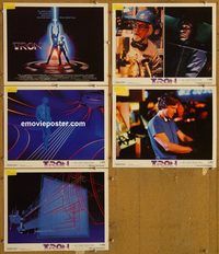 e608 TRON 5 vintage movie lobby cards '82 Walt Disney, Jeff Bridges