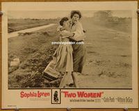 d721 TWO WOMEN vintage movie lobby card '61 Sophia Loren, Vittorio De Sica