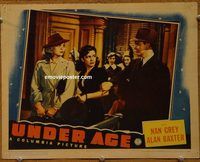 d725 UNDER AGE vintage movie lobby card '41 Nan Grey, bad girl teens!