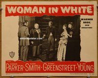 d766 WOMAN IN WHITE vintage movie lobby card #8 '48 Parker,Smith,Greenstreet