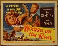e063 WOMAN ON THE RUN vintage movie title lobby card '50 Ann Sheridan, O'Keefe