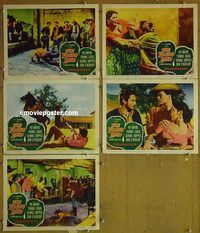 e615 YOUNG LAND 5 vintage movie lobby cards '58 Pat Wayne, Dennis Hopper