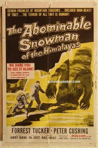 g039 ABOMINABLE SNOWMAN OF THE HIMALAYAS one-sheet movie poster '57 Cushing