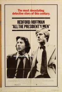 g064 ALL THE PRESIDENT'S MEN one-sheet movie poster '76 Hoffman, Redford