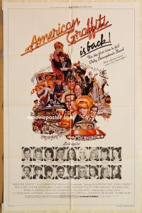 g075 AMERICAN GRAFFITI one-sheet movie poster R78 George Lucas classic!
