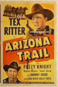 g095 ARIZONA TRAIL one-sheet movie poster '43 Tex Ritter, western