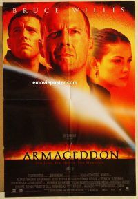 g096 ARMAGEDDON DS one-sheet movie poster '98 Bruce Willis, Ben Affleck