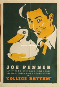 g005 COLLEGE RHYTHM Leader Press one-sheet movie poster '34 Joe Penner