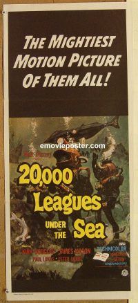 k453 20,000 LEAGUES UNDER THE SEA Australian daybill movie poster R70s
