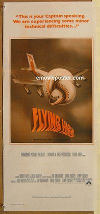 k458 AIRPLANE Australian daybill movie poster '80 Flying High, Nielsen