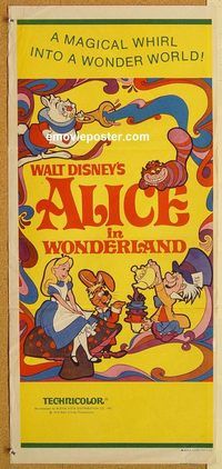k462 ALICE IN WONDERLAND Australian daybill movie poster R74 Walt Disney