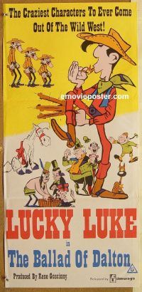 k477 BALLAD OF DALTON Australian daybill movie poster '78 Lucky Luke!