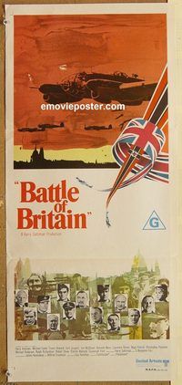 k481 BATTLE OF BRITAIN Australian daybill movie poster '69 Michael Caine