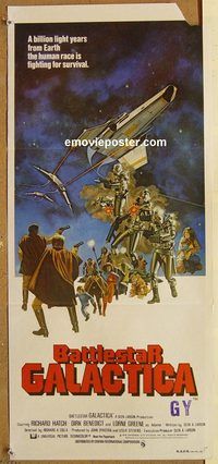 k482 BATTLESTAR GALACTICA Australian daybill movie poster '78 Richard Hatch