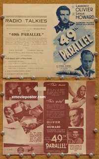 k429 INVADERS Aust movie herald '42 Olivier, Howard