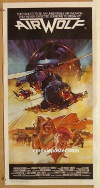 k460 AIRWOLF Australian daybill movie poster '84 Jan-Michael Vincent